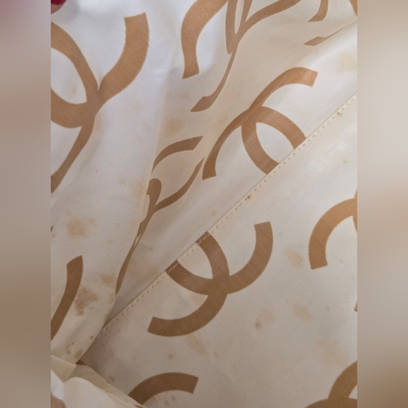 Chanel White Woven Canvas Bekko Chain Large Tote Bag In White - Picture 16 of 17